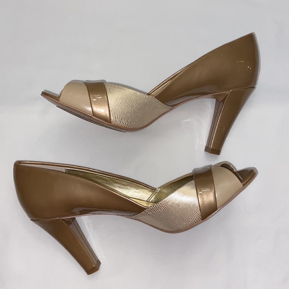 Anne Klein open toe pumps size 8M.